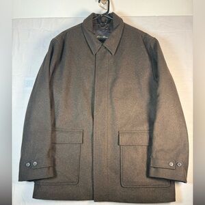 Eddie Bauer Men's Brown Wool Zip-up/Snap Closure Coat Size XL